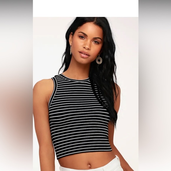 Free people Seamless Stripe Black and White Striped Brami Size Small - Picture 1 of 7